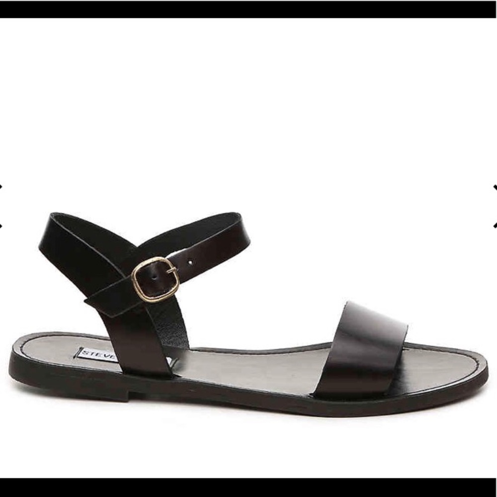 Steven Madden Black Leather Sandals